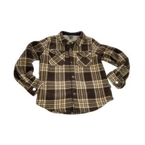 Eddie Bauer Boys Jacket Snap Button Sherpa Lind Coal Kids 6/7